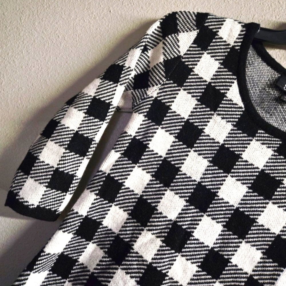 by & by Checkered Sweater Dress